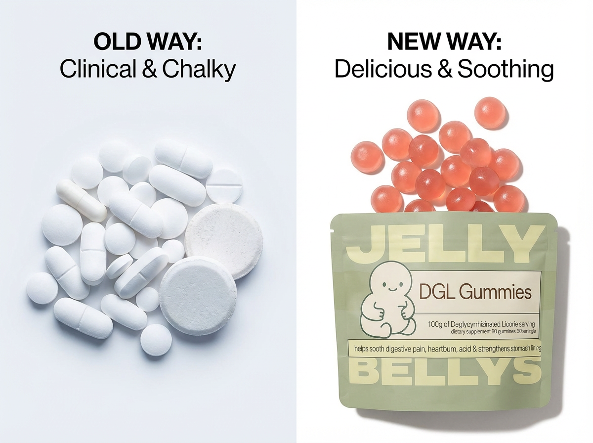 DGL tablets vs Belly Jellys gummies